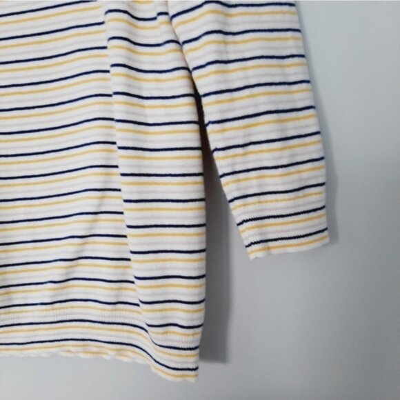 GAP 100% Cotton Fine Kit Crewneck Sweater Stripe Novelty XOXO Embroidery Sz M - Picture 6 of 16